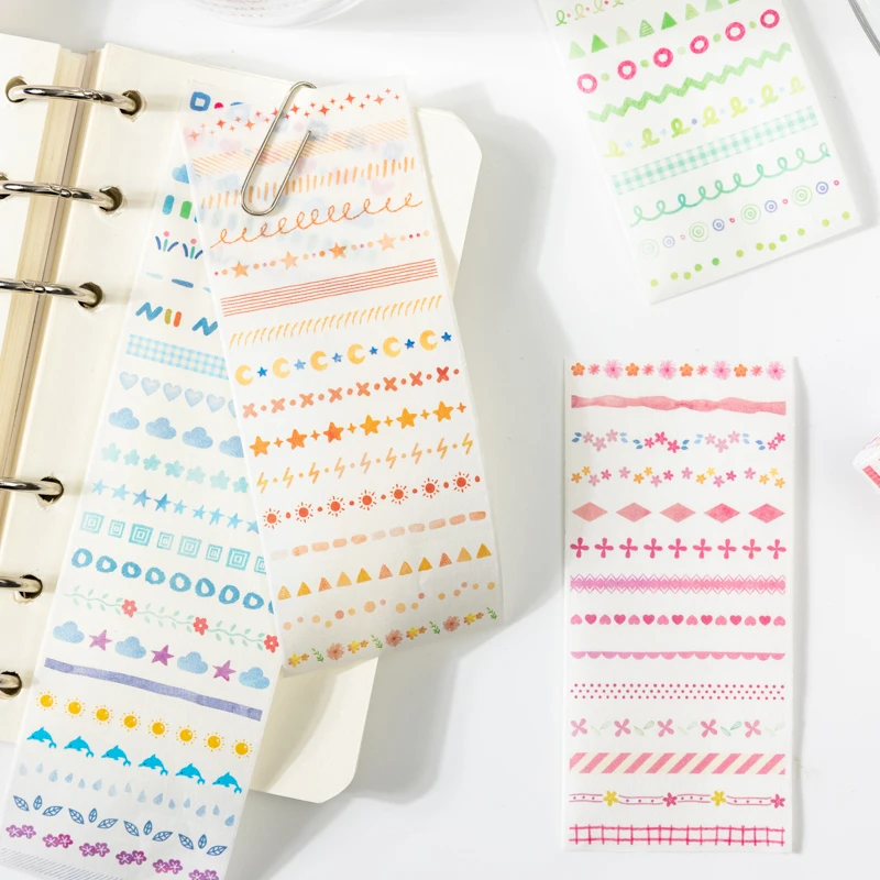 Yoofun 4.5x200cm Capture A Rainbow Collage Washi Tape Floral Material Creative DIY Journal Scrapbooking Diary Masking Tape 4
