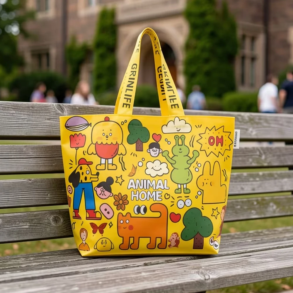 Eco-Friendly Zoo Design Tote Bag - Durable, Waterproof, and Foldable with Multifunctional Strap