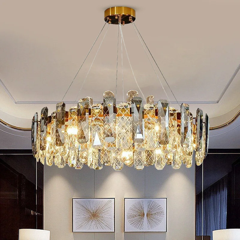 

Modern Crystal Pendant Ceiling Lights for Hall Living Room Decor Luxury Chandeliers Indoor Kitchen Dining Room Fixture Lighting