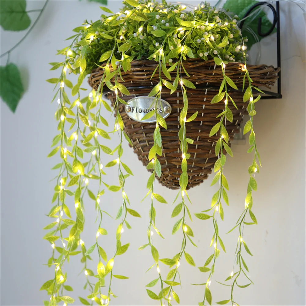 Artificial Vines Curtain Lights Fake Greenery Garland Willow