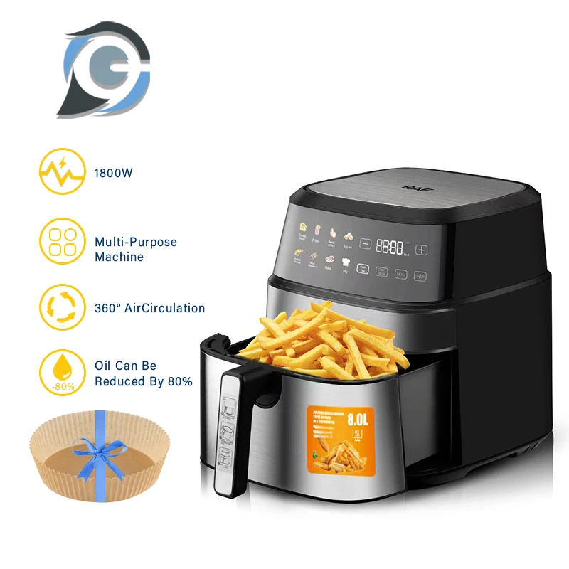 

8L Large Capacity Smart Electronic Digital Deep Fryers Without Oil 1700W Multi-Function With Touchscreen Household Air Fryer