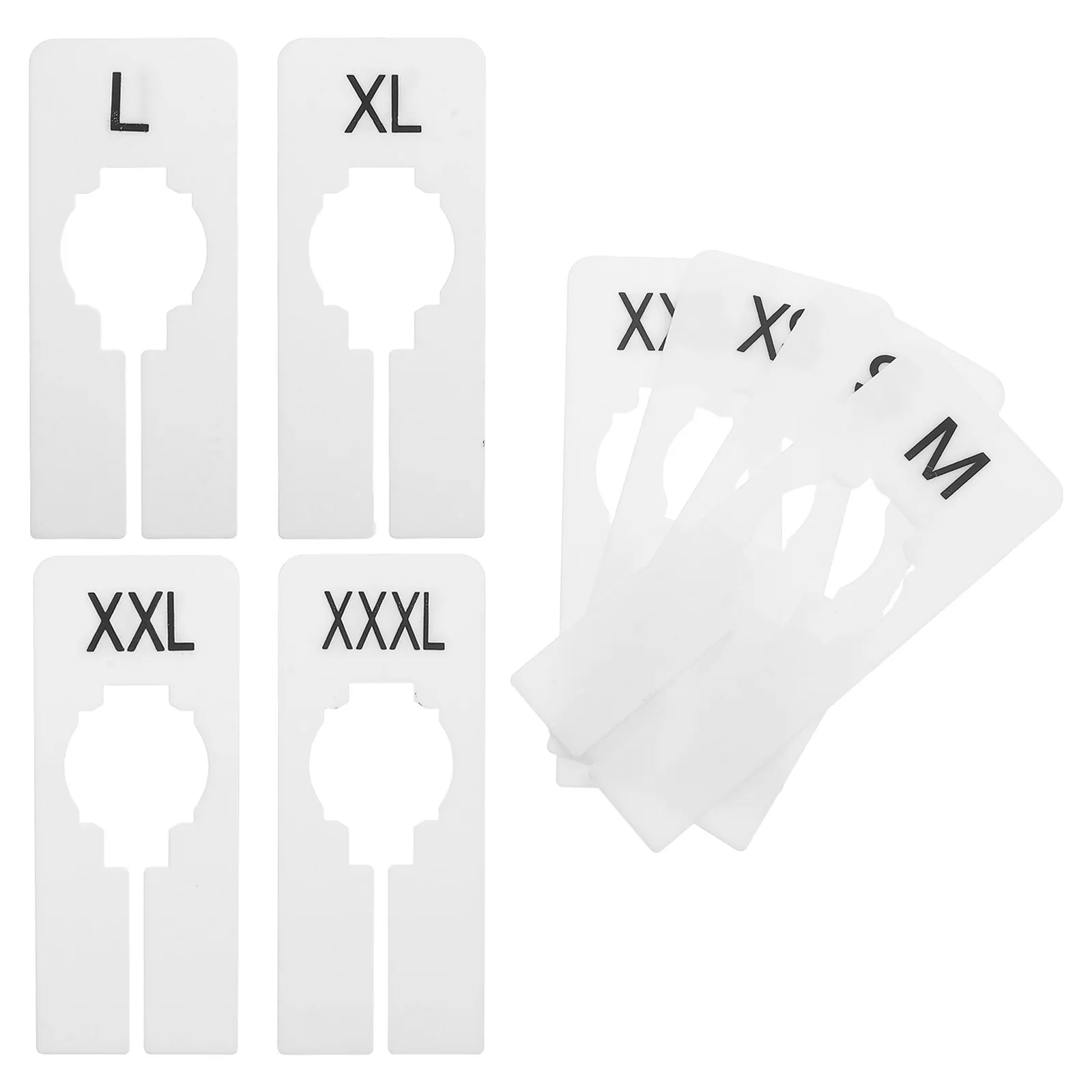 8개 의류 랙 디바이더 옷장 선반 디바이더 사전 인쇄된 사이즈 XXS XS S M L XL XXL XXXL 용 옷장 디바이더