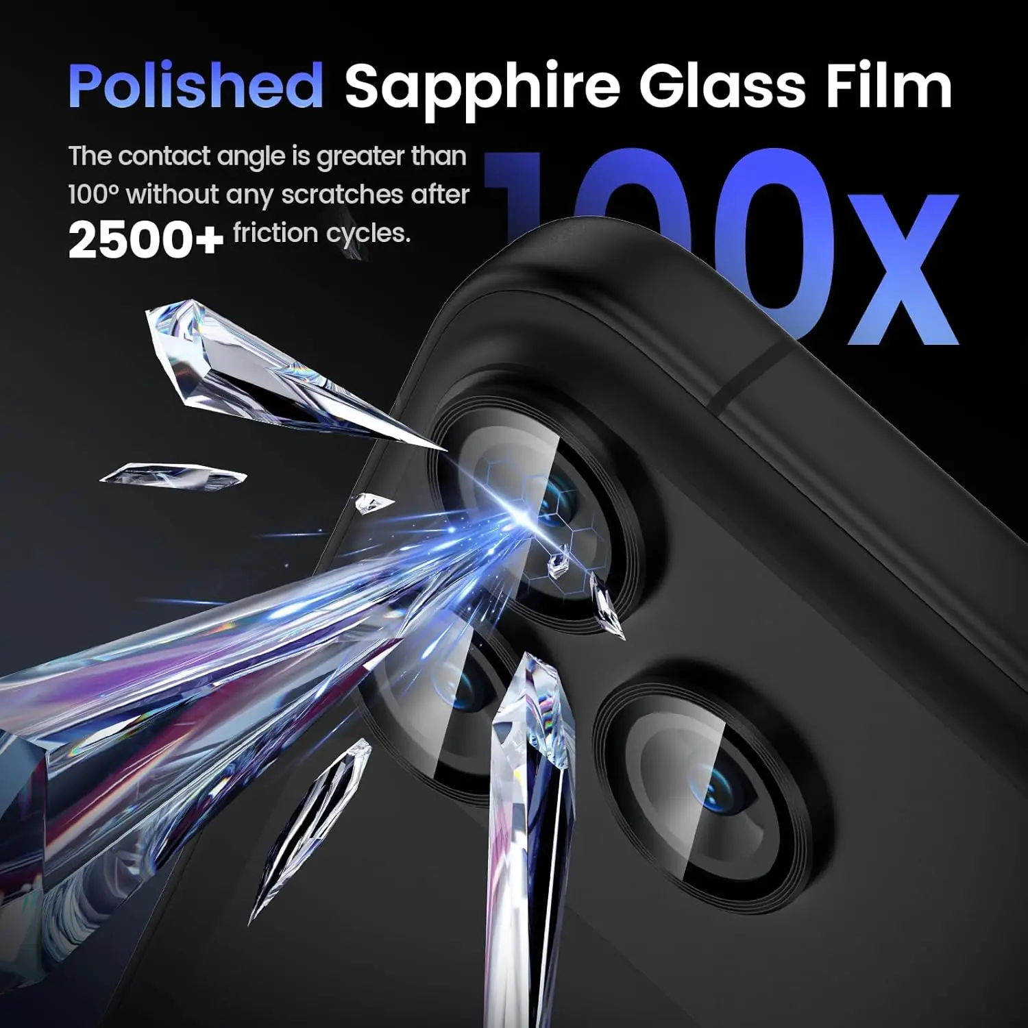 Enhanced Camera Lens Protector Cover - Black, Orange & Blue Protection