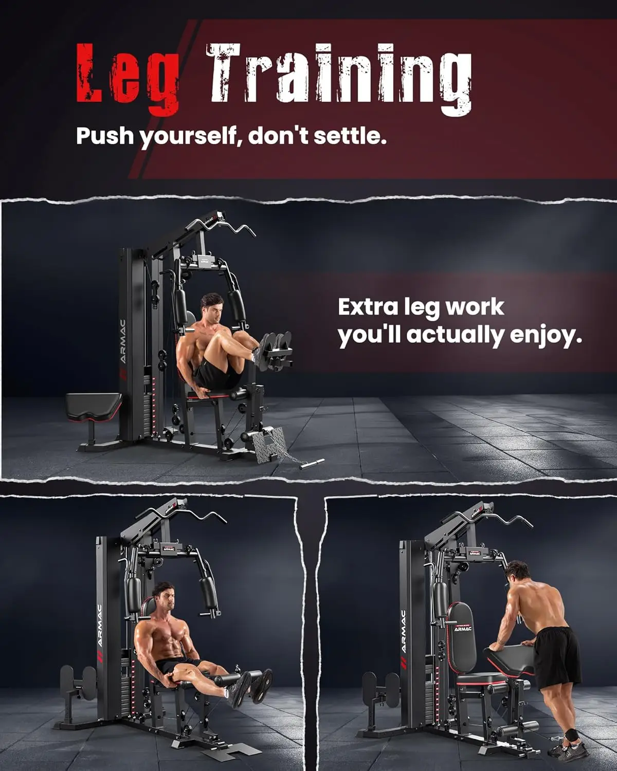 Home Gym, Multifunctional Home Gym Equipment, 150LBS Weight Stack Machine, Workout Station with Pulley System, Fly Chest, and Le 5