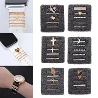 Breloques pour Bracelet de montre Apple, bijoux en diamant, décoration pour iWatch, accessoires en Silicone, Galaxy watch 5/4/Classic/6 4