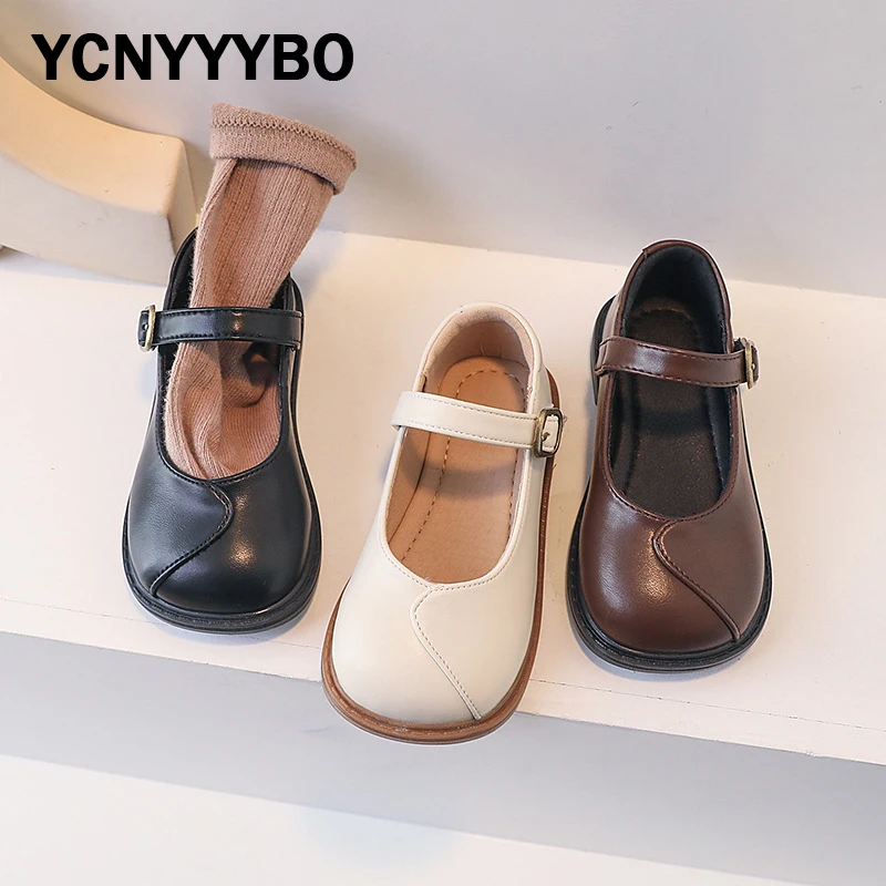 

New Kids Princess Shoes Baby Girls Brand Leather Flats Children Black Dance Shoes Toddler Dress Shoes Mary Jane New For Spring