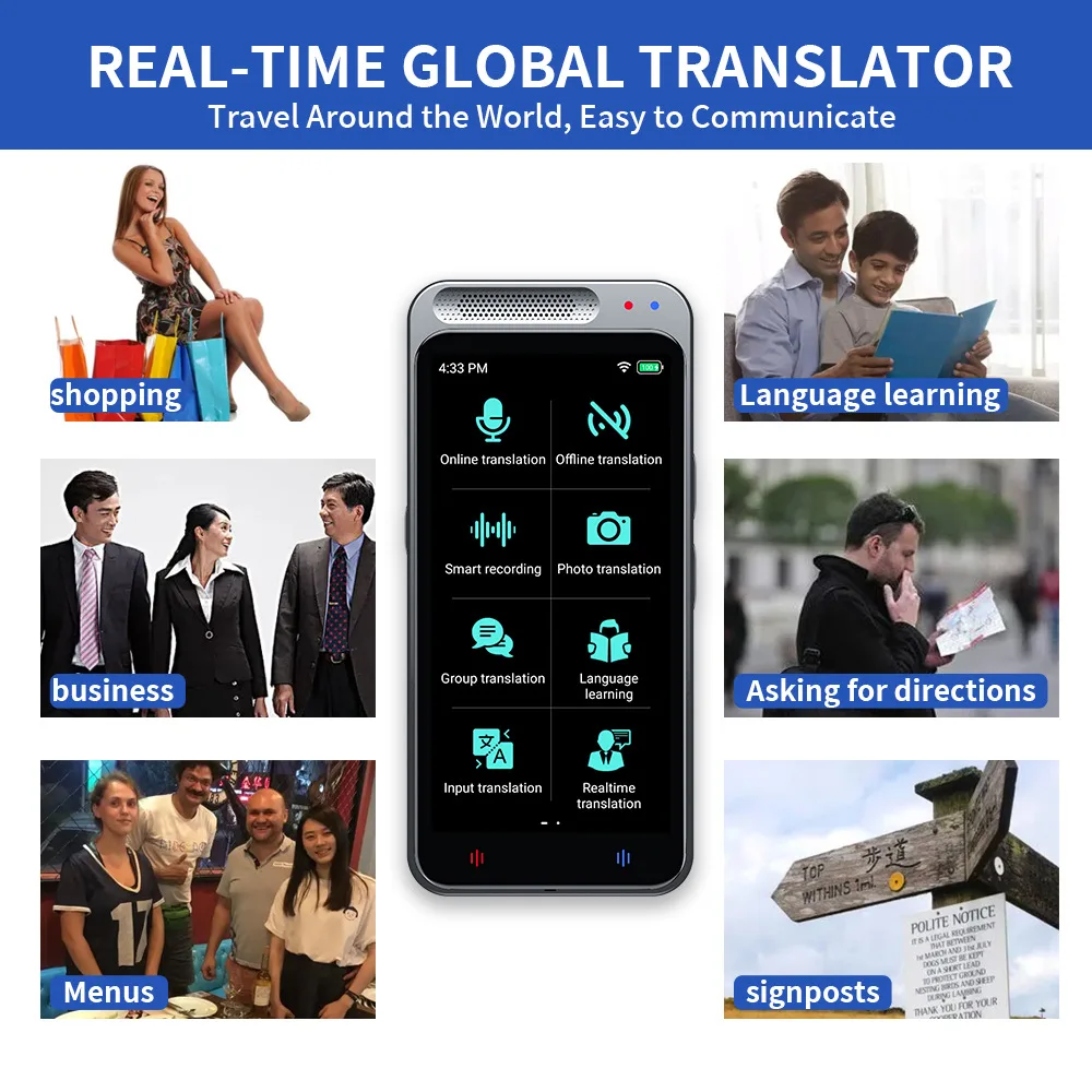 Vormor Instant Voice Translator 138 Languages Real-time Translator with 4.1inch Screen support Exchange Rate/Unit Conversion