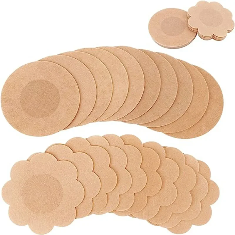 

100Pcs Nipple Sticker Disposable Invisible Chest Sticker Non-woven Bra Breast Patch Bra-less Pasties Pad Nipple Cover Stickers