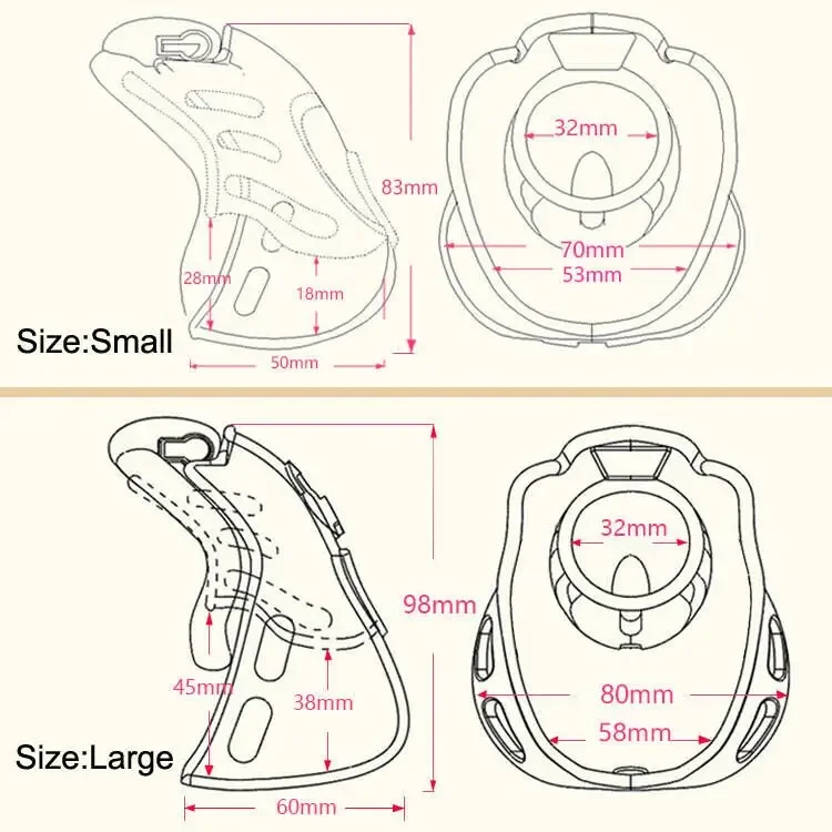 Penis Chastity Lock CB Lock Man Plastic Dick Restraint Device 4 Sizes Ring Hollow Breathable Large Space Cock Cage Adult Sex Toy penis chastity cage,chastity lock sex toy