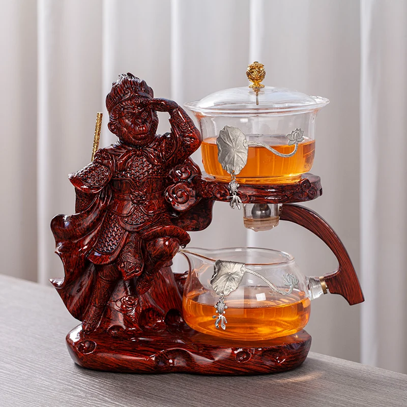 Creative Monkey King Glass Tea Set Automatic Teapot Tea Heat-resistant Kungfu Drinking Make