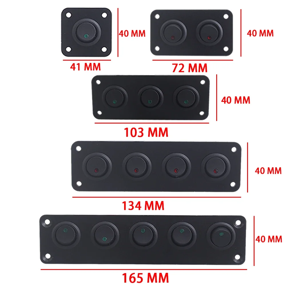 Door window control switch panel 12V 1-5 Gang Universal Toggle Switch Panel USB Car Boat Marine RV Truck Rocker Switch