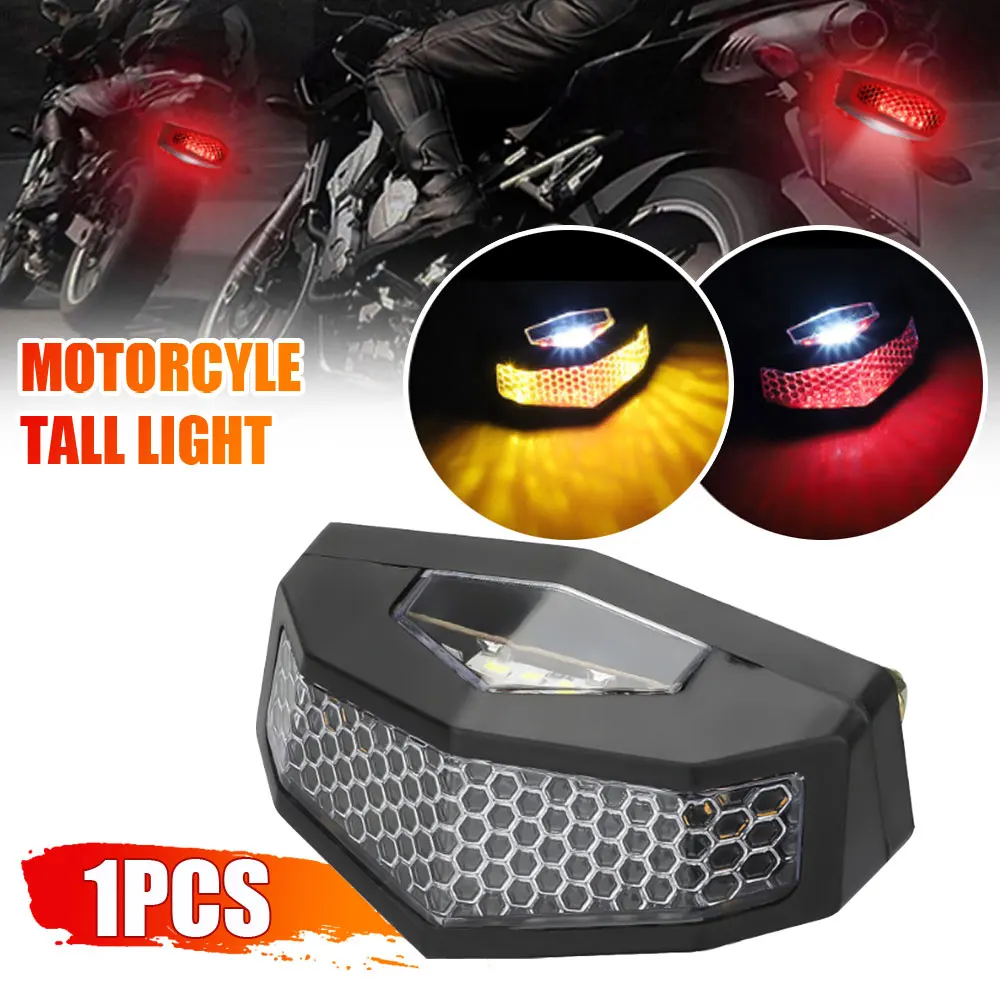 

1pc Universal Motorcycle Parts Motorcycle Rear Light LED Turn Signals Brake Stop Light License Plate Integrated Tail Light