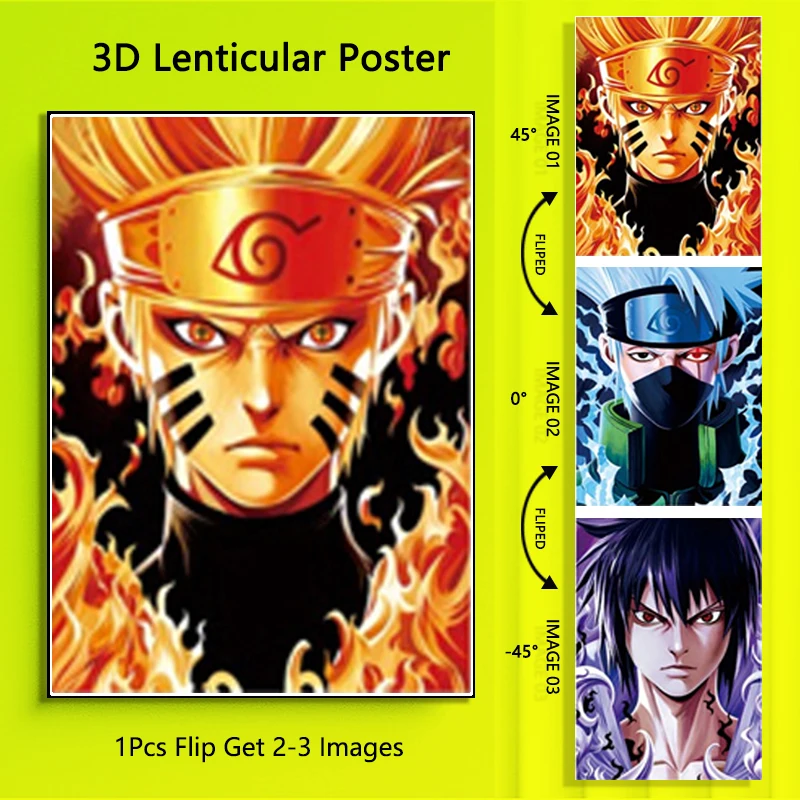 

Настенный 3D постер Наруто/Какаси/Саске, наклейка на стену для домашнего декора, искусство аниме, подарок на день рождения, игрушка