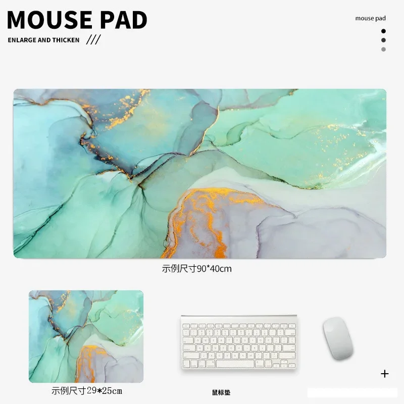 Luxurious Rose Gold Marble Texture Large Desk Mat - Premium Soft Rubber Gaming Mouse Pad and Keyboard Surface