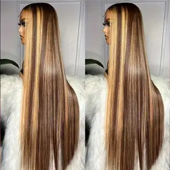 Highlight Wigs Colored Straight Lace Front Human Hair Wigs For Women Honey Blonde Straight 13x4 Hd Lace Frontal Wigs Human Hair 1