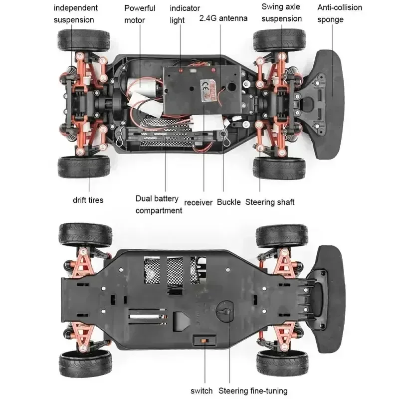 1:10 40km/h High-speed Drift Remote Control Car 2.4g 4wd Off-road Vehicle Dual-speed Rc Car Adults Children's Birthday Gift 5
