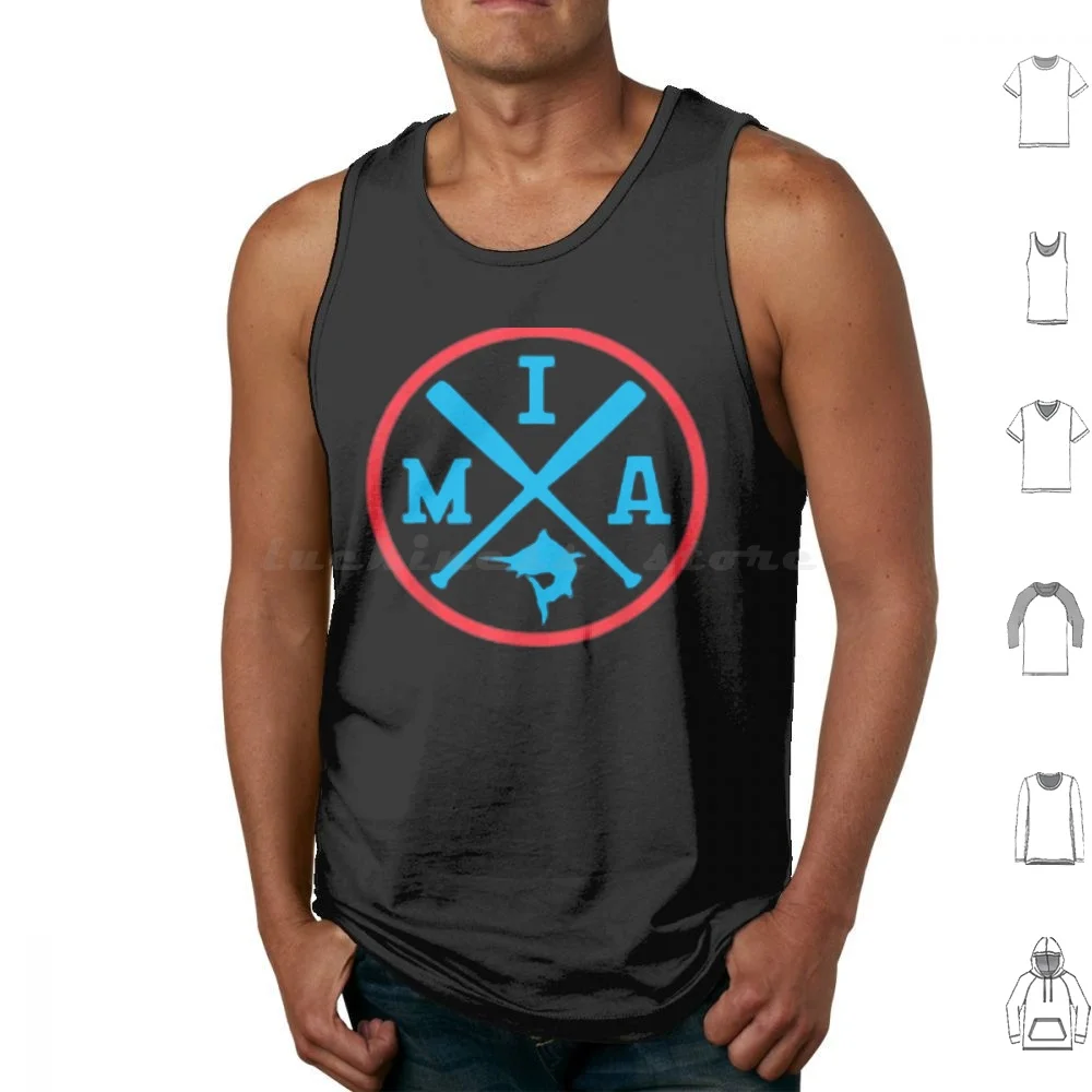 

Retro Miami Baseball Emblem Vintage Fl Team Tank Tops Print Cotton Retro Miami Miami Miami Baseball Retro Retro