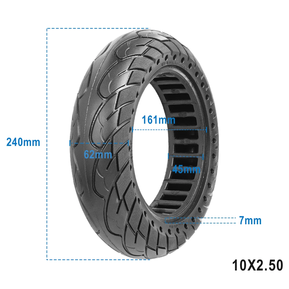 Ulip 10x2.5 Inner Hollow Honeycomb Solid Tire 10 Inch Electric Scooter  Explosion-Proof Tubeless 45mm Slot Compatible with Max G30 Electric Scooter