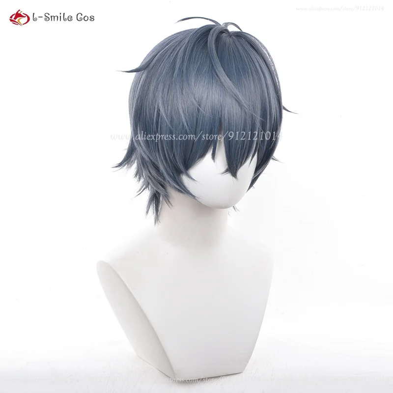 Xavier Cosplay Wig Liu Xiao Cosplay 32cm Short Grey Blue Wigs Heat