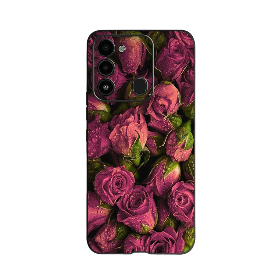 mobile pouch For Tecno Spark Go 2022 Case Fashion Flower Printed Protective Cover For Tecno Spark 8C Phone Case SparkGo KG5 Coque Soft Fundas flip cover with pen