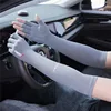 Sun Protection Gloves Arm Sleeves Summer Ice Silk Sleeves Driving and Riding Non-slip Fishing Ice Sleeves Half-finger Gloves 5