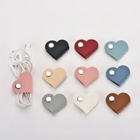Mini Heart Shape Cable Organizer Vintage Earphone Wire Data Line Clips Cable Winder Tie Cable Management Cord Organizer Office 1