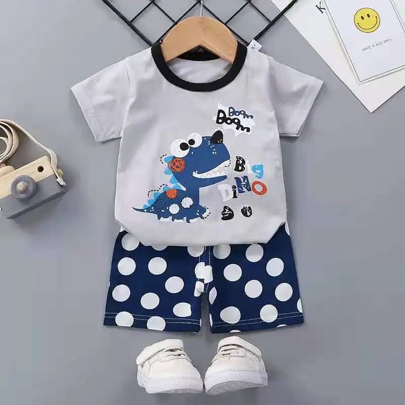 Fashion Summer New Baby Boys Girls Clothing Sets Leisure Sports Kids T-shirt + Shorts Sets Children's Outfit 6 Months-4 Years