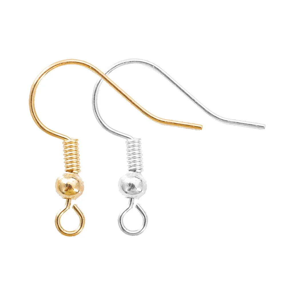 

20/30/50pcs/bag Metal Ear Hook for Earring Making With Round Bead Accessories Handmade Material DIY Ornament Wholesale