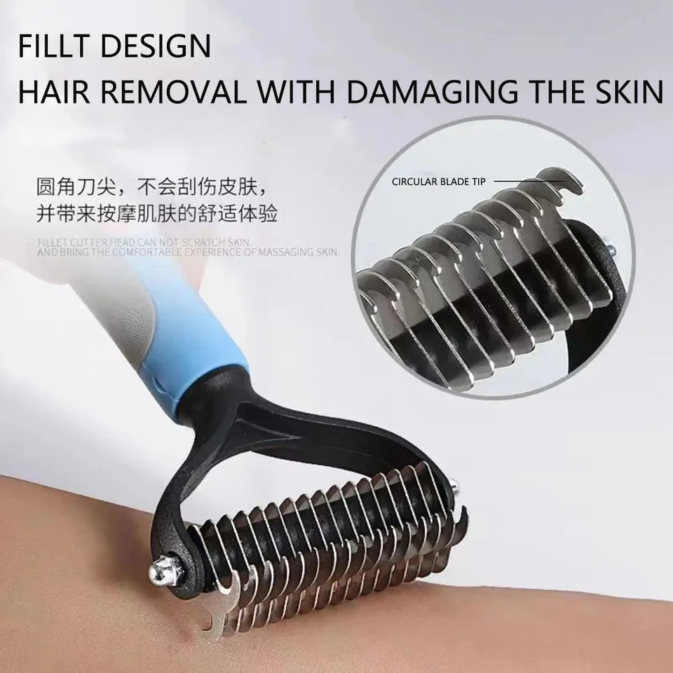 プロフェッショナルペット脱皮ブラシ犬の毛リムーバーペットの毛ノット