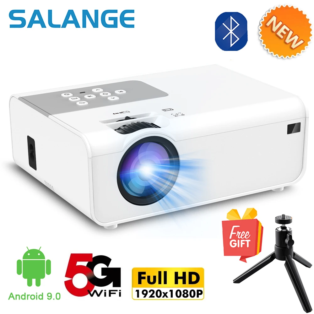 

Salange P92 Full HD Projector Mini Native 1920x1080P Android Bluetooth 5G WiFi LED Video Beamer Supported 4K Smart Home Theater