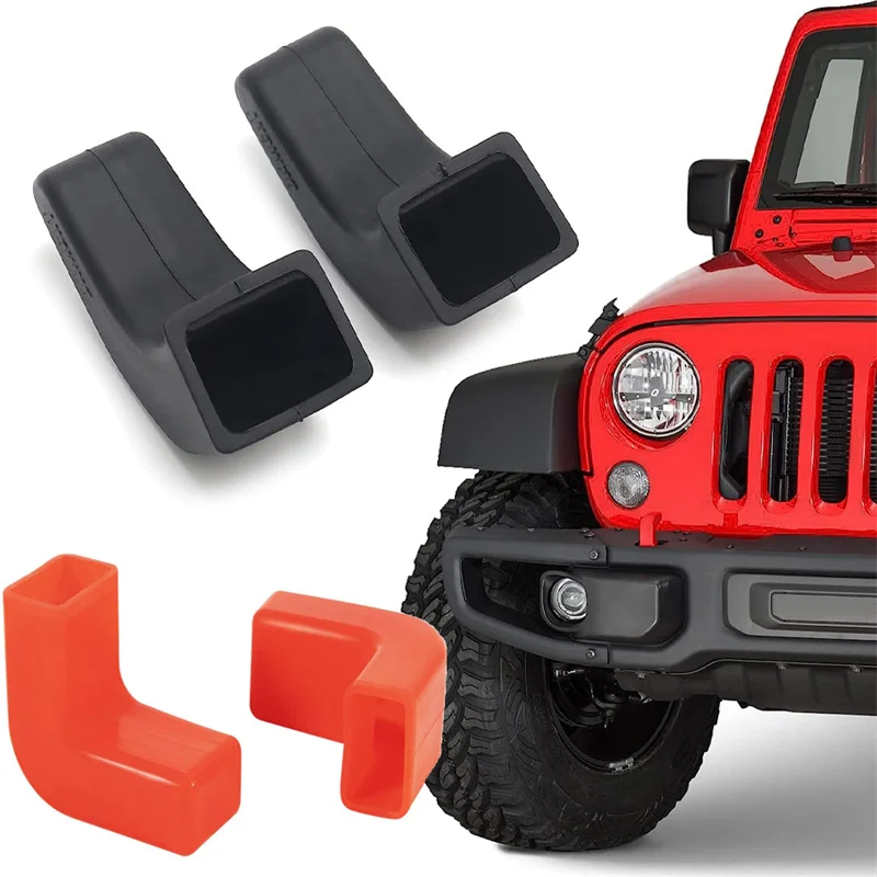 

Factory Bumper Tow Hook Covers Fit for Jeep Wrangler JK JL Gladiator JT 07-22 Front Bumper Protect from Scuffs Scratches 2 Pcs