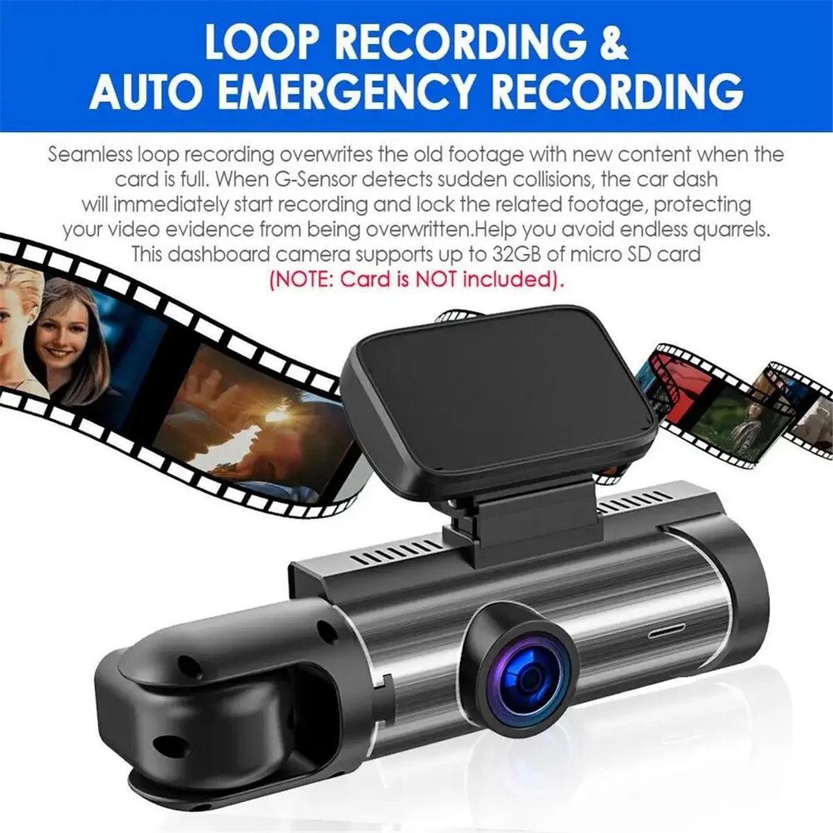 Car Recorder 3MP Car Front+Car+WiFi HD Dual Lens Dual Recording IR Night Vision 3 Meter DV Camera Recorder