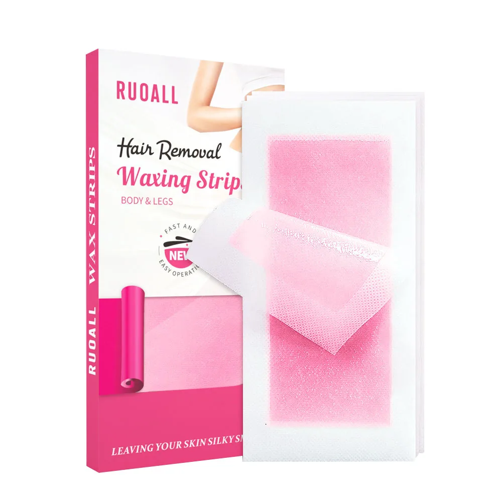 RUOALL Hair Removal Wax Strips 6pcs/40pcs Suitable for The Whole Body Four Flavor Types Hair Removal Wax Strip DoubleSided
