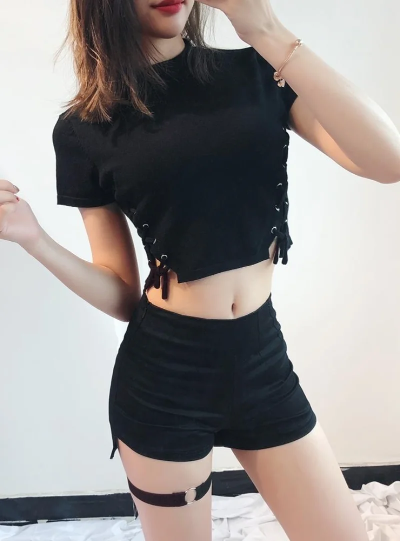 Short Pants for Woman To Wear Sexy Punk Tight Women's Shorts Skinny Low Rise Waist Booty Pole Dance Summer Normal Aesthetic Hot