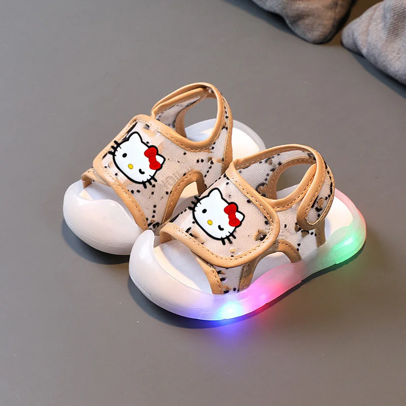 Cute Sanrio Hello Kitty Baby Toddler Girls Led Light-Up Sandals