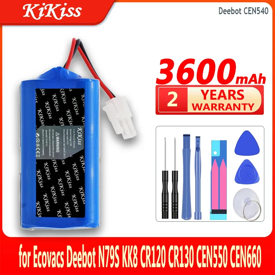 

KiKiss Battery CEN540 3600mAh for Ecovacs N79S KK8 CR120 CR130 V7 V7S Deebot CEN550 CEN660 DL33 DL35 CEN640 CEN646