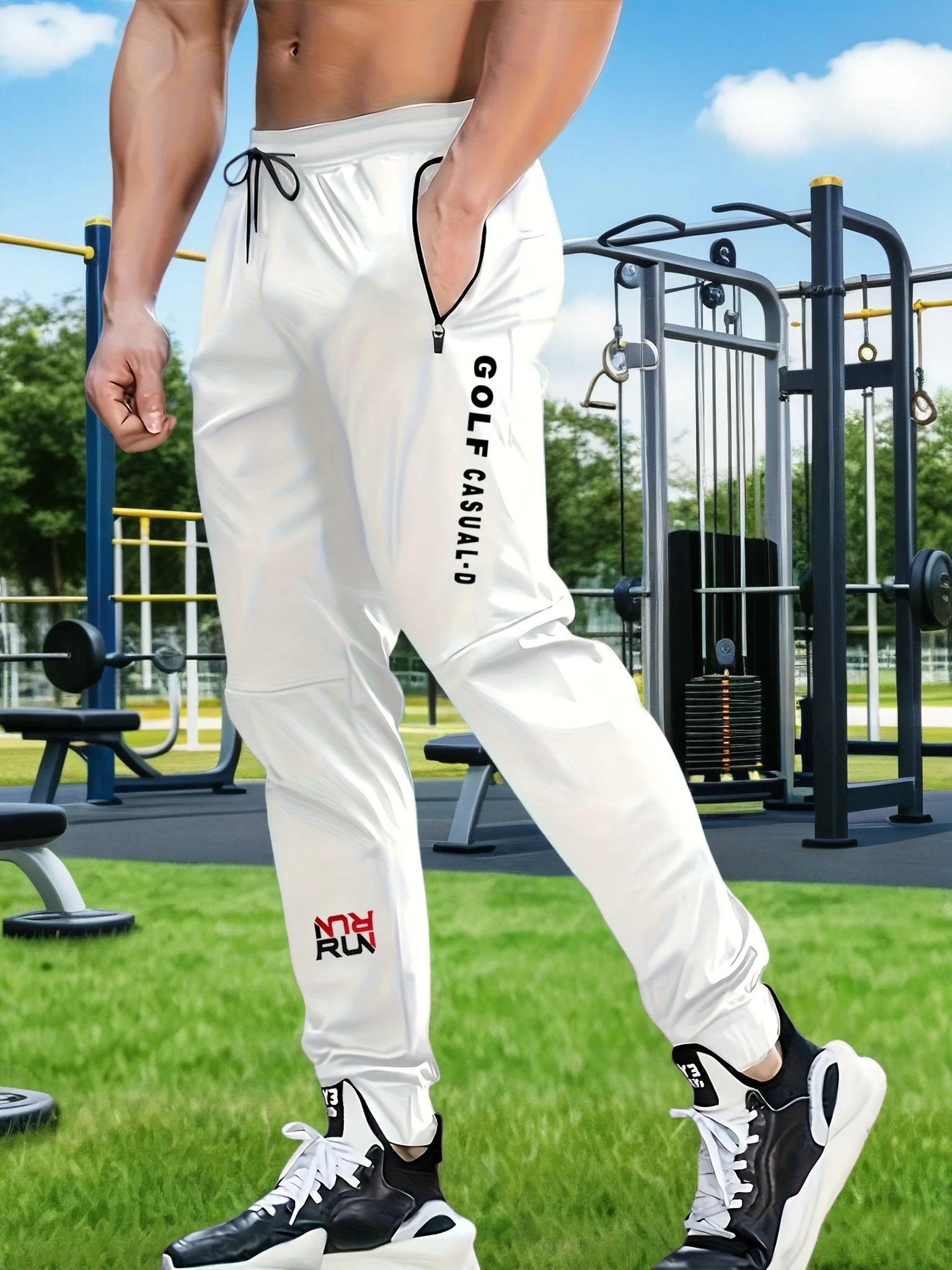 2026 Neue Herren-Sporthose aus Eisseide, schmal geschnitten und schlankmachend, Freizeithose