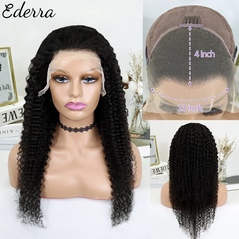 

13x4 Curly Human Hair Wig Kinky Curly Lace Front Wigs For Women Transparent Lace Frontal Human Hair Wigs Deep Wave Frontal Wig