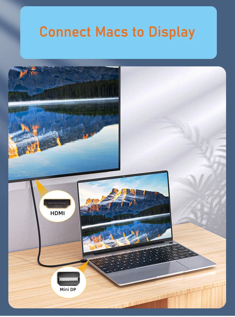 Thunderbolt Mini Display Port to HDMI Adapter for Macbook Air Pro Mac-White price in UAE