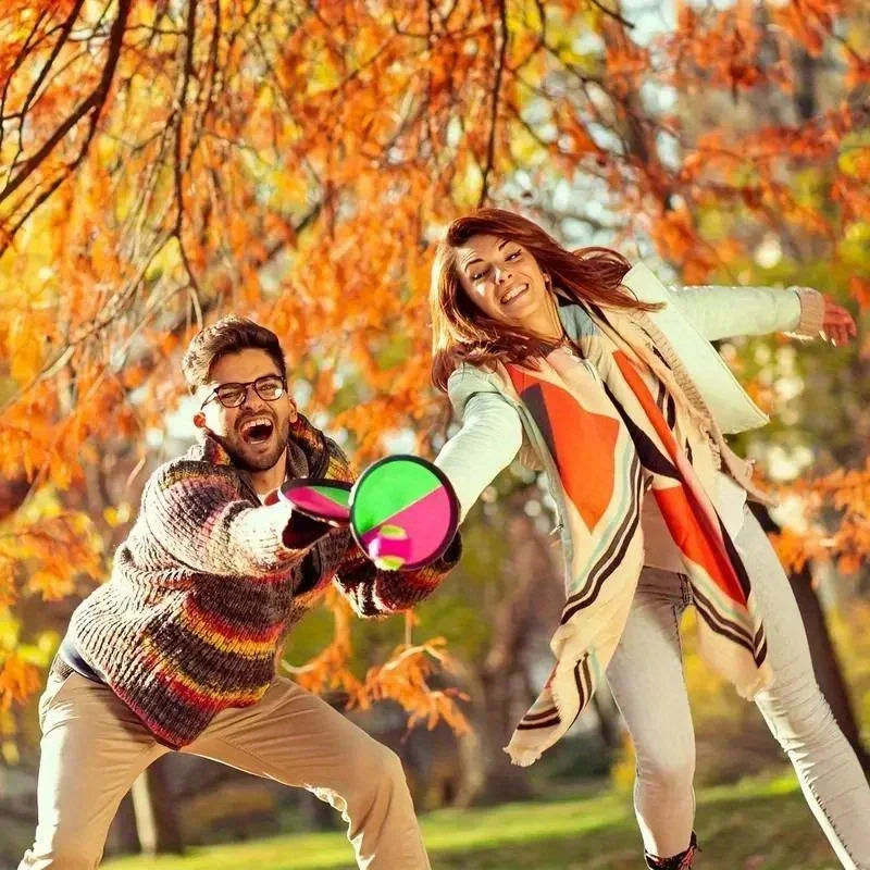 Pet Interactive Sticky Ball Game Set - Durable Plastic Beach and Outdoor Games, Including 2 Rackets and Multiple Balls