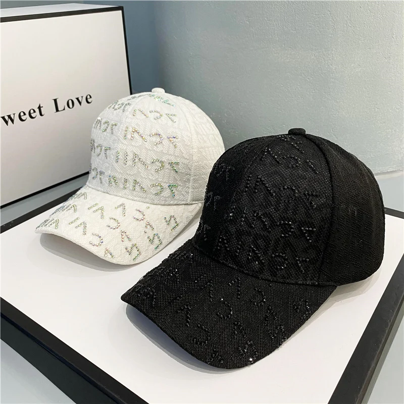 Men spring Rhinestone baseball cap Vintage Luxury Woman Baseball