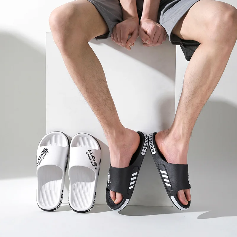 Fashion Men's Slippers PVC Soft Sole Non-slip Slides Casual Outdoor Beach Flip Flops Home Bathroom Couples Slippers New Sandal new kawaii cartoon bear bathroom non slip men women slippers pvc couples summer cool indoor soft beach fashion simple flip flops