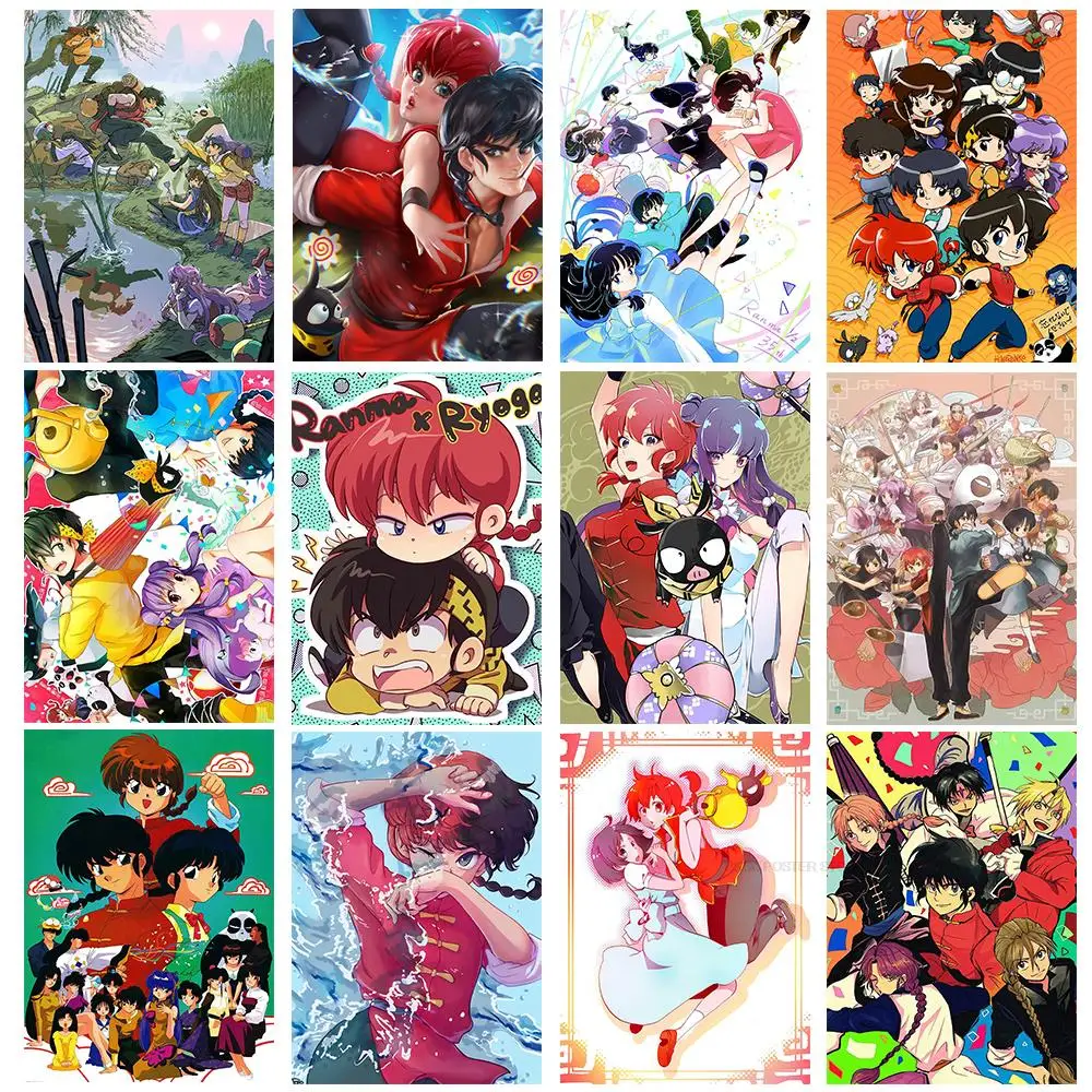 

Hot Anime Ranma 1/2 Posters Kraft Paper Japanese Wall Sticker DIY Room Bar Bedroom Duvar For Living Cafe Decor Gift Art Picture