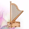 Wooden Handwork Music Box Harp Shape Music Box Wooden Music Box Assembled Muic Box for Kids Handwork Assembled Music Box 3