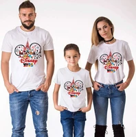 2025 Disney Trip Family Matching Shirts Funny Family Look Father Mother-Kids Matching T-shirt Mickey Minnie Disney Tshirts 2