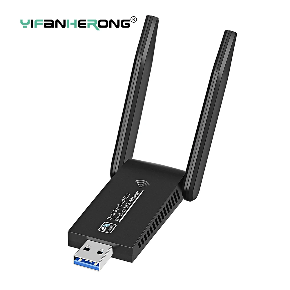 

USB 3,0 1300 Мбит/с Wi-Fi адаптер 5,8 ГГц 2,4 ГГц двухдиапазонный Wi-Fi приемник USB беспроводной сетевой адаптер Антенна