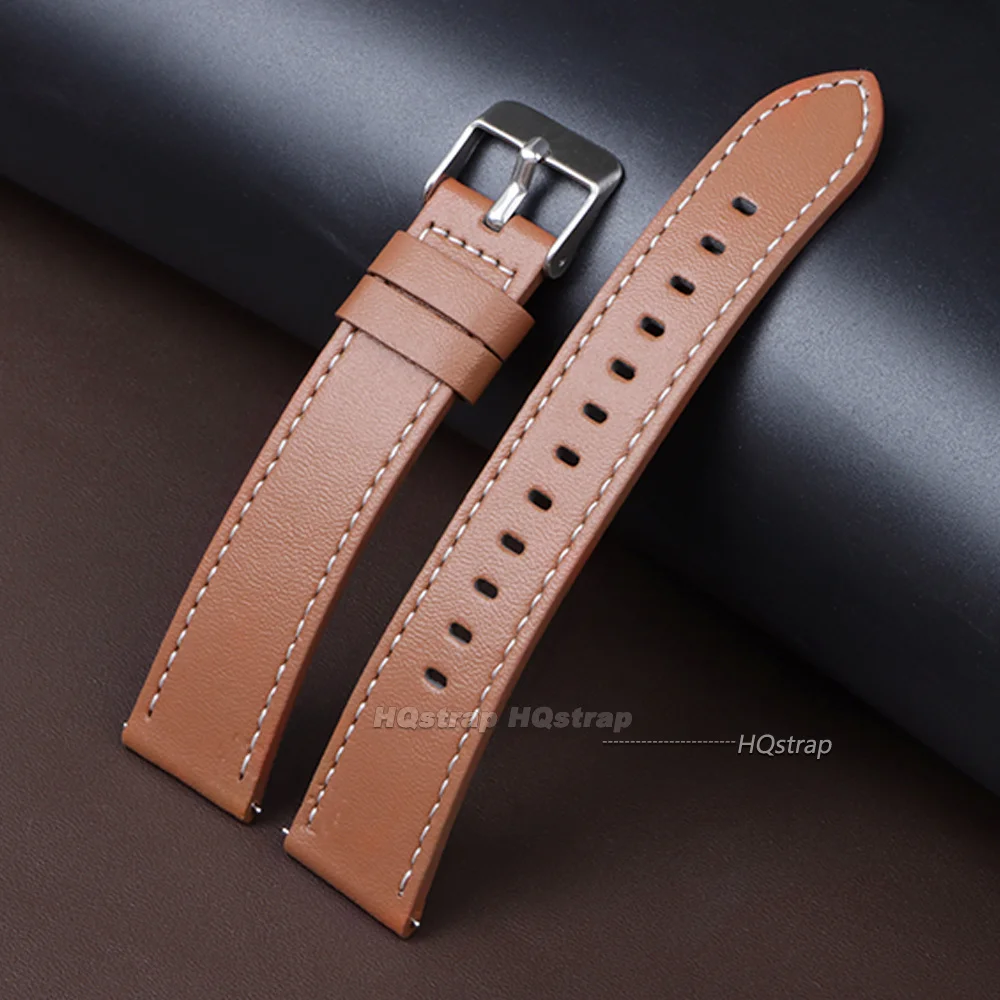 Elegant Genuine Leather Watch Strap Bracelet with Quick Release - Universal Wristband