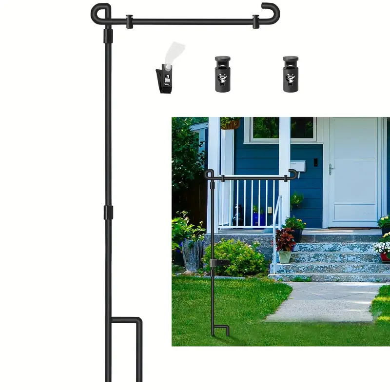Metall-Garten-Fahnenmast, Flaggenhalter, wetterbeständiger Fahnenmast mit Metallbeschichtung für den Außenbereich, geeignet für Gartenflaggen – Detail 9