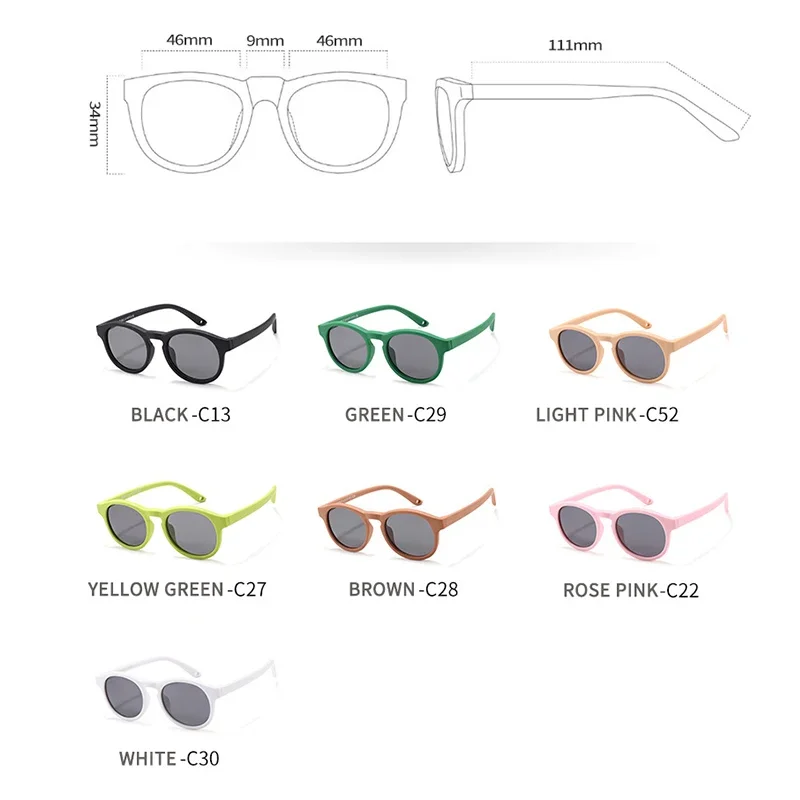 0-36 Months Girls & Boys Round Silicone Sunglasses Newborn Infant with Adjustable Strap UV Protection Baby Polarized Sunglasses kids sunglasses children sunglasses