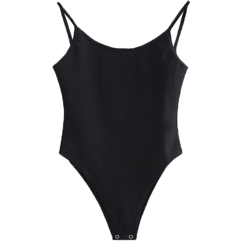 Hot Bodysuit Beach Jumpsuit Solid Romper Girl Sexy Outfits For Woman Bodycon New Slim Casual Sleeveless Black Top Para Backless